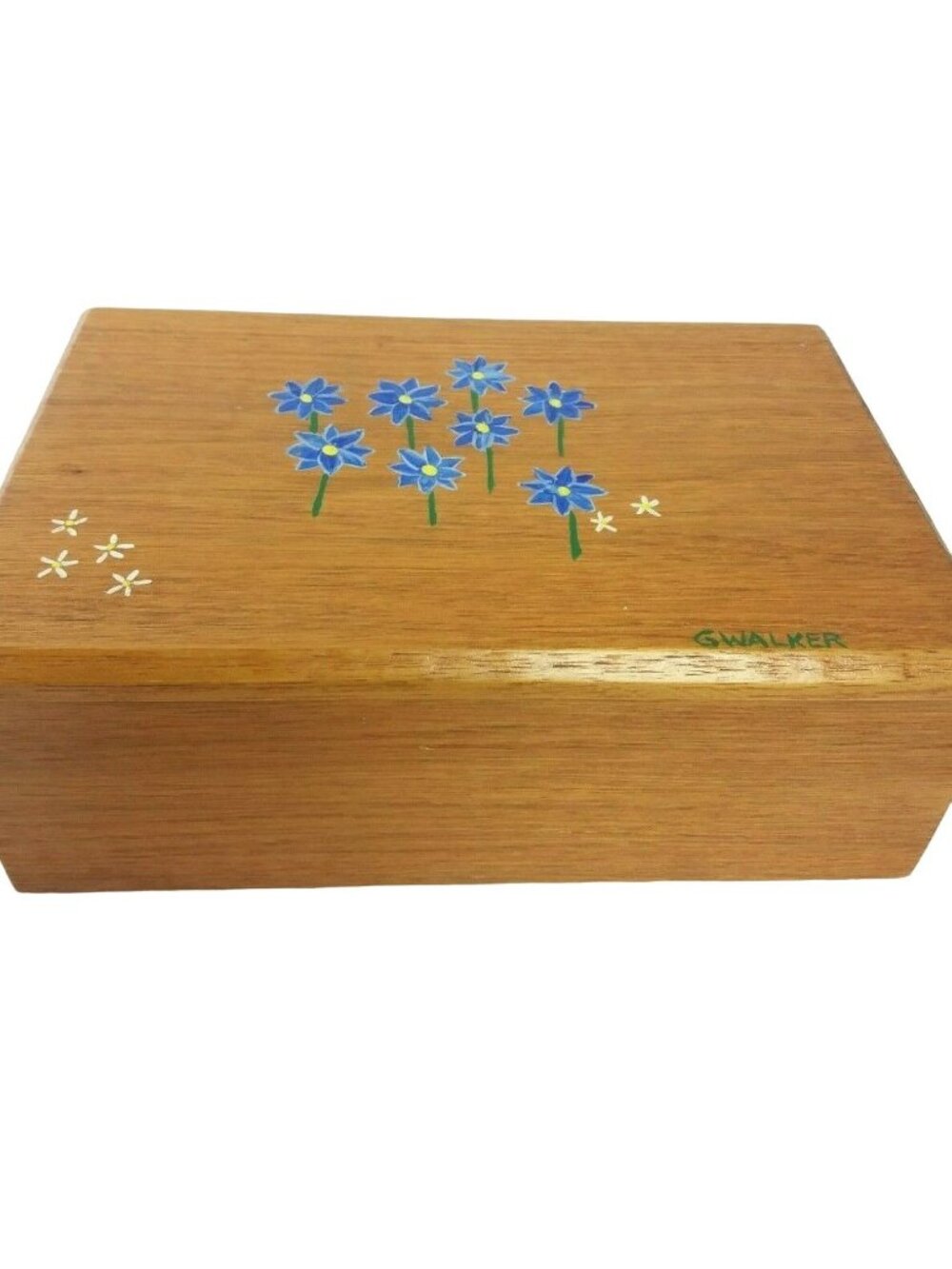 Rustic Handcrafted Jewelry Keepsake Box Wood Trinket Storage Artist G Walker